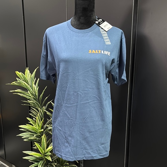 Salt Life A Day In The Life,Pre-shrunk cotton,tagless crewneck,logo front & back - Picture 2 of 9
